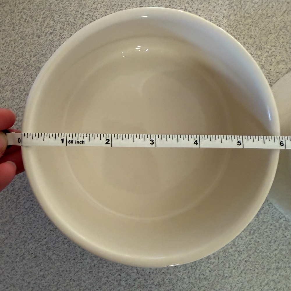 Rae Dunn Cream Ceramic Dog Bowls - Slurp & Gulp - Picture 3 of 5